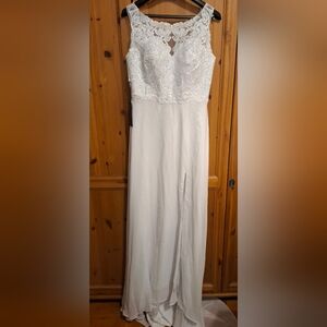 Elegant White Lace Women's Dress